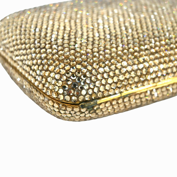 Judith Leiber Gold Rhinestone Crystal Micro Clutch - Picture 9 of 16